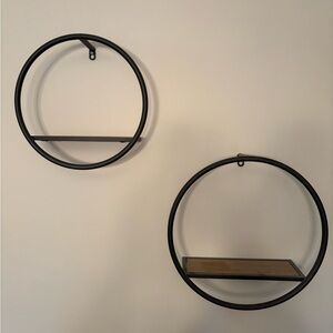 Modern Black Circular Wall Shelves